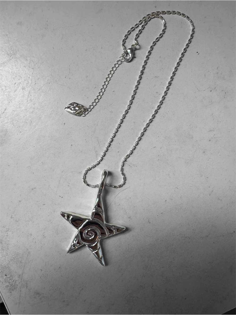 Sterling-Look Star Spiral Pendant Necklace - Women Jewelry